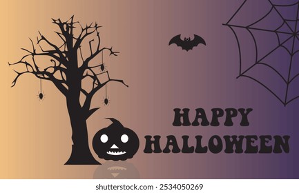 Happy Halloween background, banner poster design. Vector illustration.