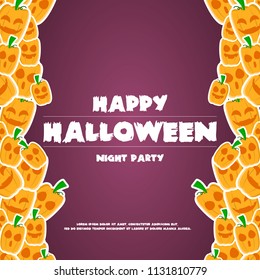 Happy halloween background banner pumpkins