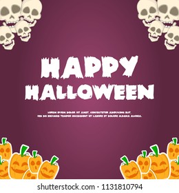 Happy halloween background banner pumpkins
