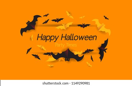 Happy Halloween Background with bat.