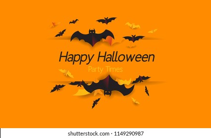 Happy Halloween Background with bat.