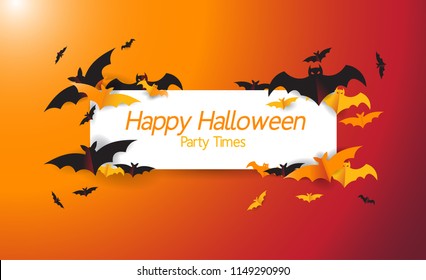 Happy Halloween Background with bat.