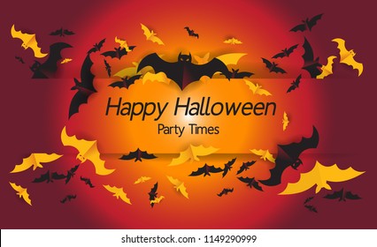 Happy Halloween Background with bat.