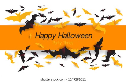 Happy Halloween Background with bat.