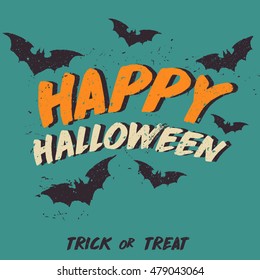 Happy Halloween Background With Bats