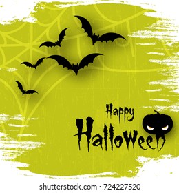 Happy Halloween background with Bats and Scary text for celebration of Halloween.
