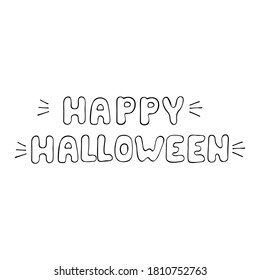 Happy Halloween background. Black and white. Vector illustration.