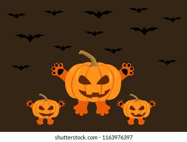 Happy Halloween Background. Cute halloween pumpkin.