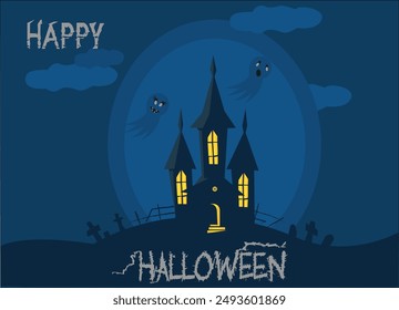 Happy Halloween background dark vector 