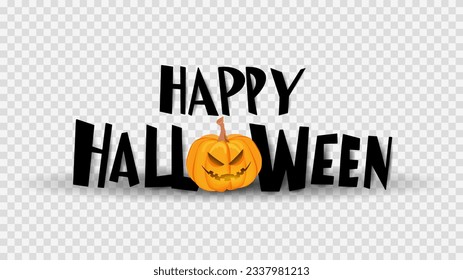 Happy Halloween background in Halloween day on transparent background , Flat cartoon flat style. illustration Vector EPS 10