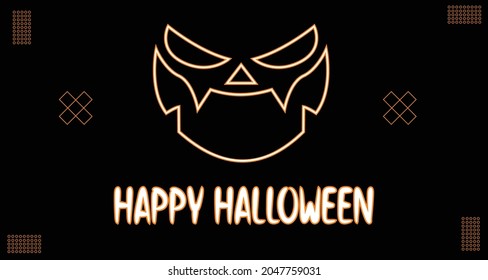 happy halloween background design, neon, colorful for web and social media
