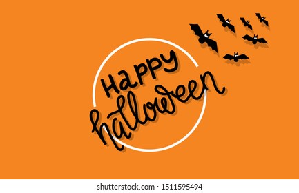 happy halloween background for design orange with bats EPS 10
