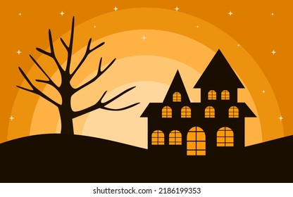 happy halloween background design with orange color for covers, banners and more