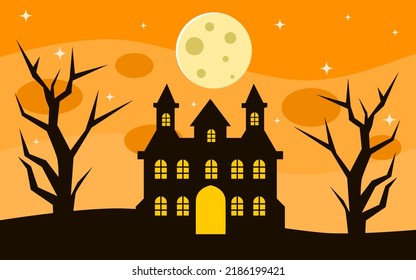 happy halloween background design with orange color for covers, banners and more