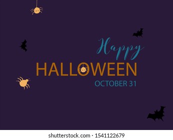 Happy halloween background design. Simple logo style vector