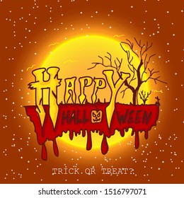 happy halloween background design in vector illustration.
