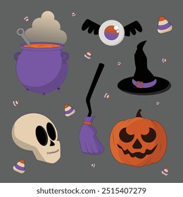 Happy Halloween background element vector