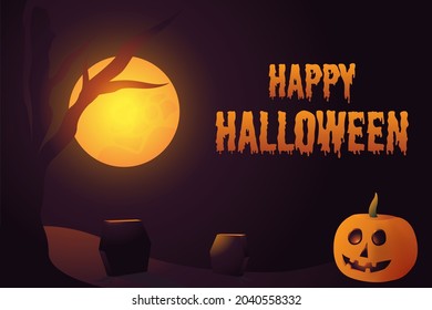 Happy Halloween Background Greeting Card Illustration