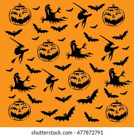 Happy Halloween background with icons 