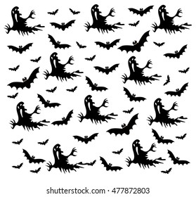 Happy Halloween background with icons 