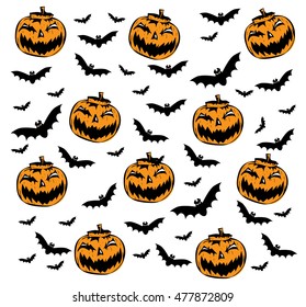 Happy Halloween background with icons 