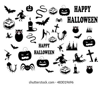 Happy Halloween background with icons vector
