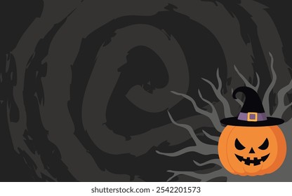 Feliz Halloween Plano de Fundo ilustração abóbora Jack-O'-Lantern Design. Apresentando um divertido e abóbora Jack-O'-Lantern design para convites de festa, gráficos de mídia social, cartazes e banners.