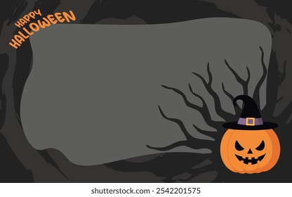 Happy Halloween Background Illustration Pumpkin Jack-O'-Lantern Design. Featuring a fun and pumpkin Jack-O'-Lantern design for party invitations, social media graphics, posters, and banners.