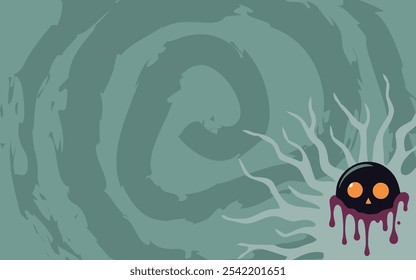 Happy Halloween Background Illustration Spooky Monster Design. Featuring a fun and spooky monster design for party invitations, social media graphics, posters, and banners.