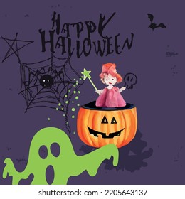 Happy Halloween background for invitation poster or greeting card.