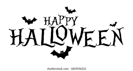 happy halloween background with happy halloween lettering vector illustration