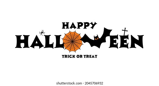 happy halloween background with happy halloween lettering vector illustration