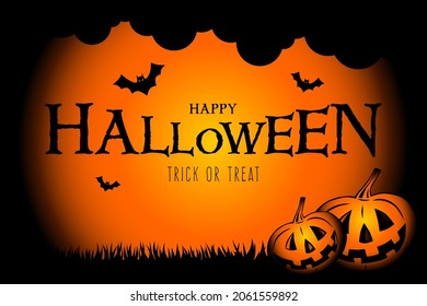 happy halloween background with happy halloween lettering vector illustration