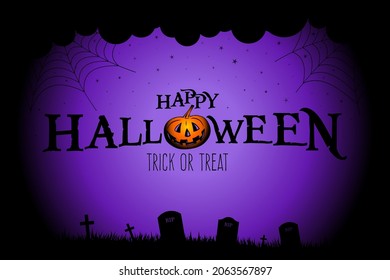happy halloween background with happy halloween lettering vector illustration