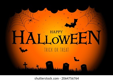 happy halloween background with happy halloween lettering vector illustration