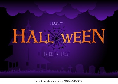 happy halloween background with happy halloween lettering vector illustration