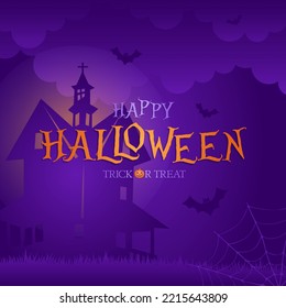 happy halloween background with happy halloween lettering vector illustration