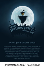 Happy Halloween background. Night, moon and scarecrow. Happy Halloween card. Halloween vector backdrop. Halloween. Haloween. Haloween. Haloween. Haloween. Halloweens. Halloweens. Halloweens.