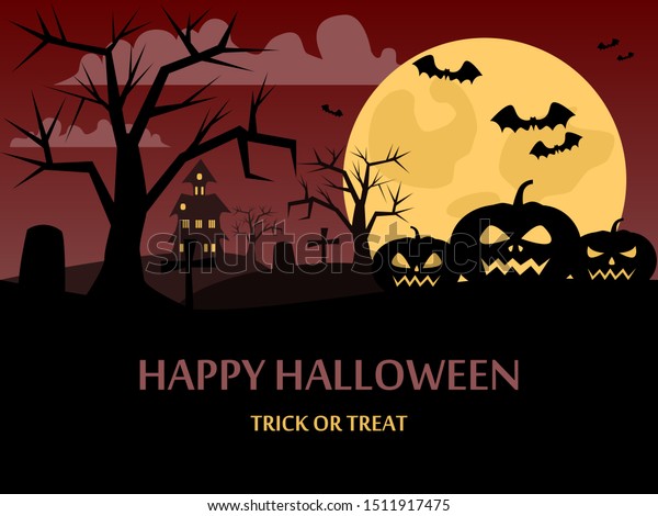 Happy Halloween Background Picture Pumpkin Night Stock Vector Royalty Free 1511917475