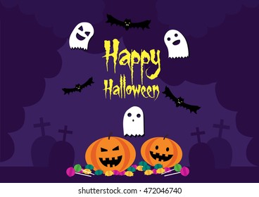 happy halloween background postcard