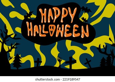 happy Halloween background for poster, Halloween party, scary night