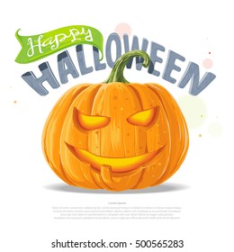 Happy Halloween background pumpkin lantern, banner