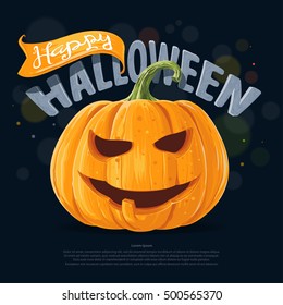 Happy Halloween background pumpkin lantern, banner