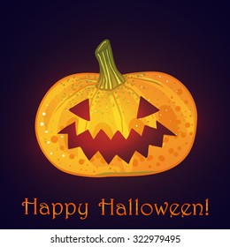 Happy Halloween background with Halloween pumpkin. Vector illustration.
