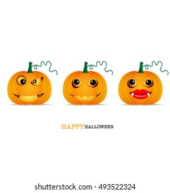 Happy Halloween background with Halloween pumpkin. Vector illustration.