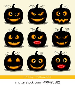 Happy Halloween background with Halloween pumpkin. Vector illustration.