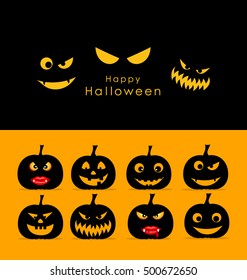 Happy Halloween background with Halloween pumpkin. Vector illustration.