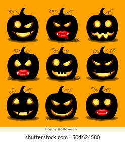 Happy Halloween background with Halloween pumpkin. Vector illustration.