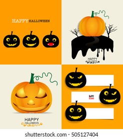 Happy Halloween background with Halloween pumpkin. Vector illustration.