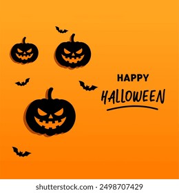 Happy Halloween background with pumpkins